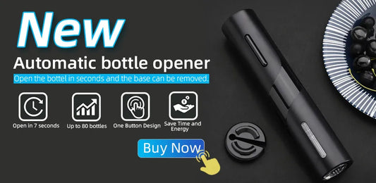 Premium Rechargeable Electric Wine Opener - Effortless Automatic Corkscrew, Essential Wine Accessories & Kitchen Gadget for Home